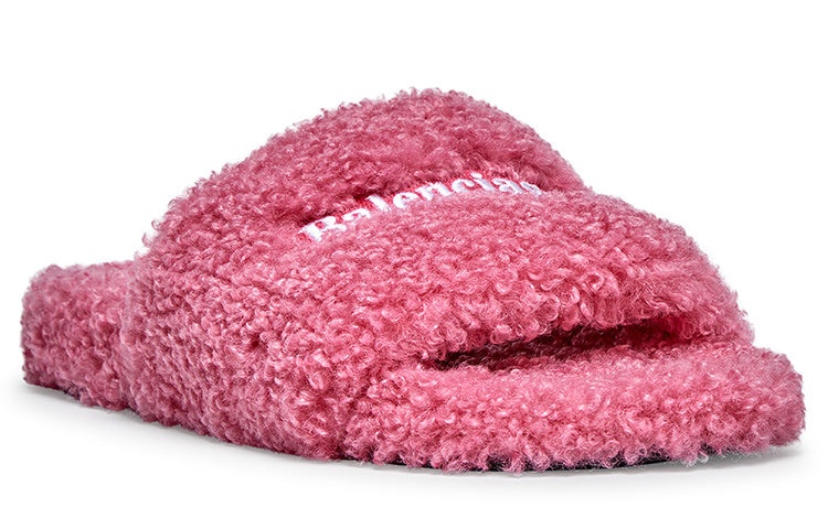 (WMNS) Balenciaga Furry Slides 'Pink' 654261W2DO15596 - 3