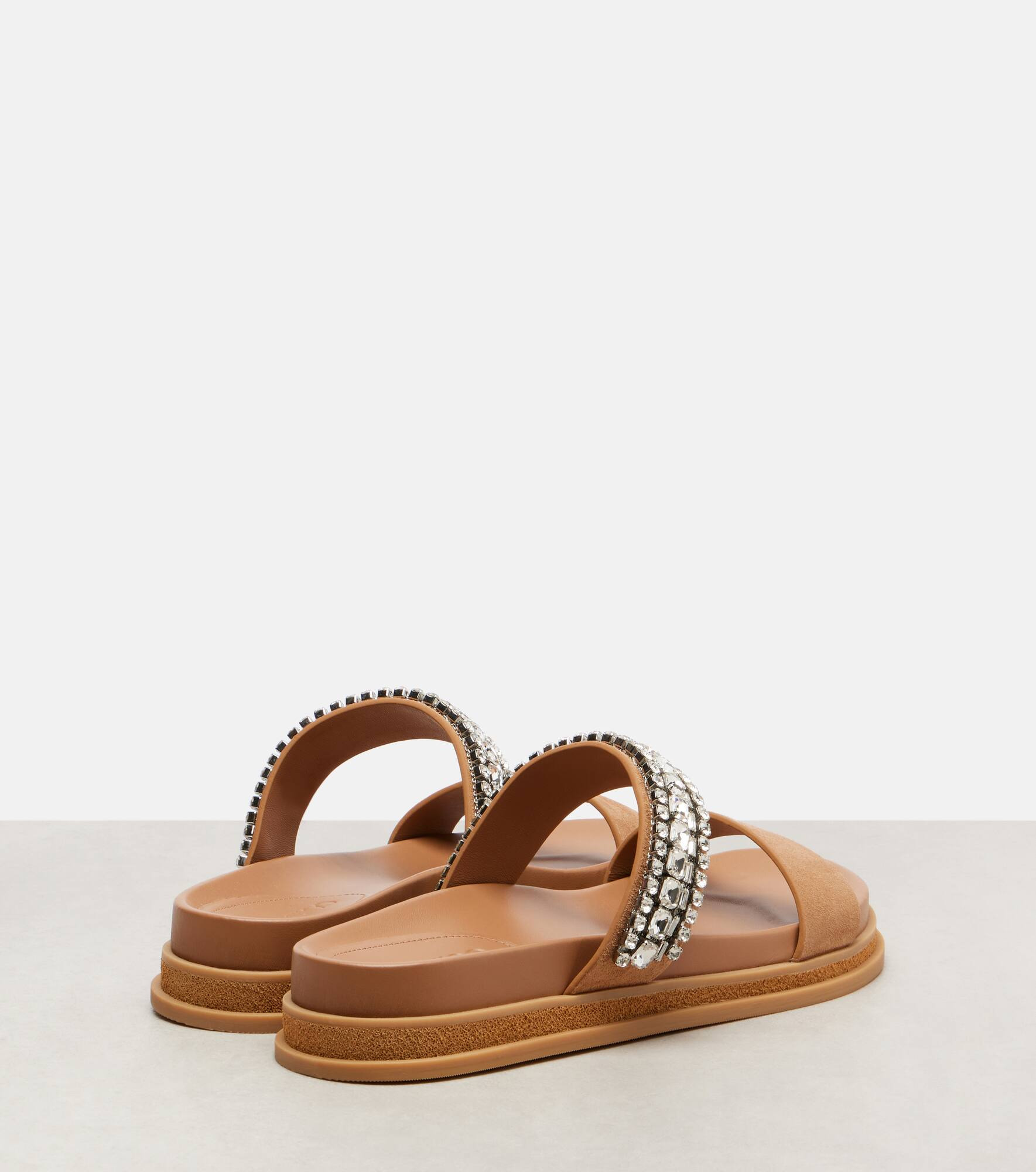 Jadi crystal-embellished suede slides - 2
