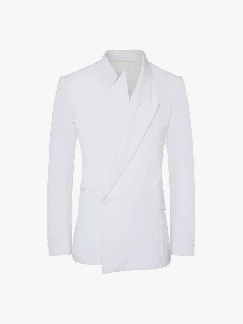 Men's Asymmetric Jacket in Soft White - 1