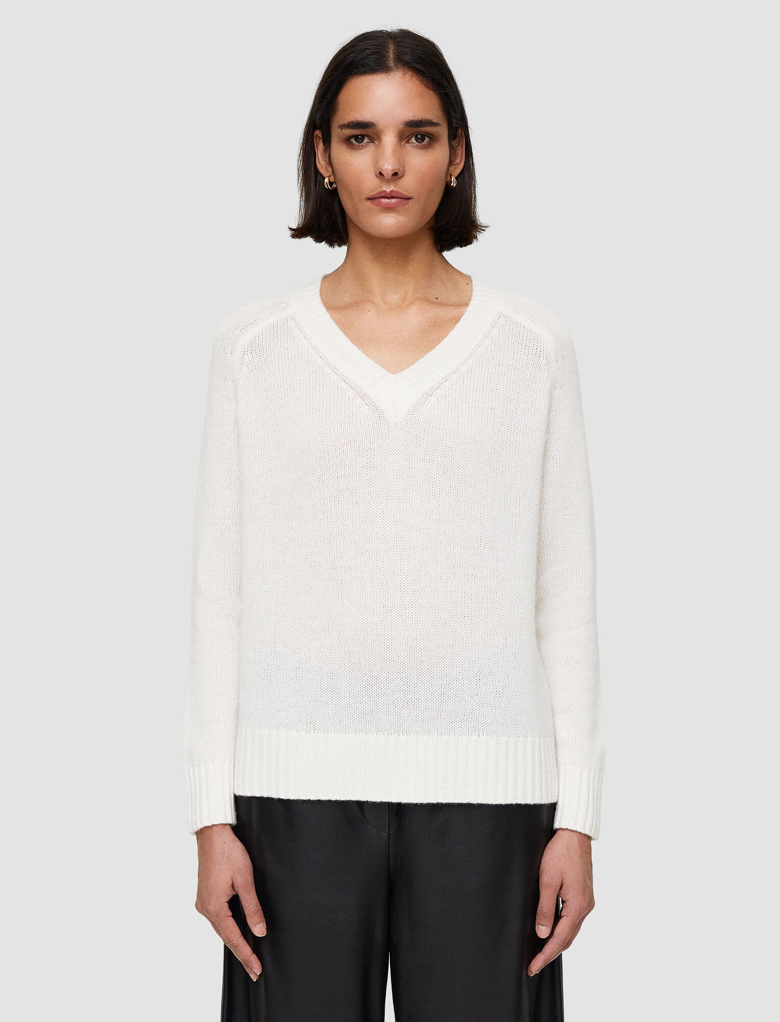 Open Cashmere V Neck Jumper - 3