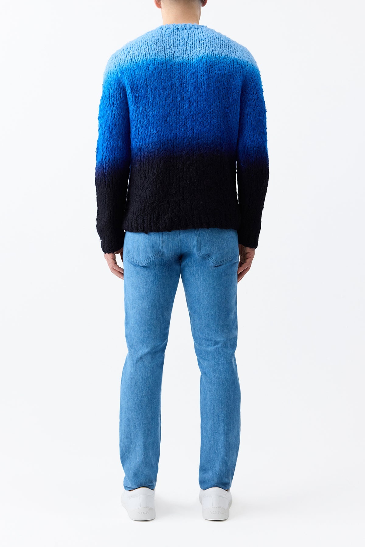Aion Knit Sweater in Deep Dye Sky Blue Welfat Cashmere - 5