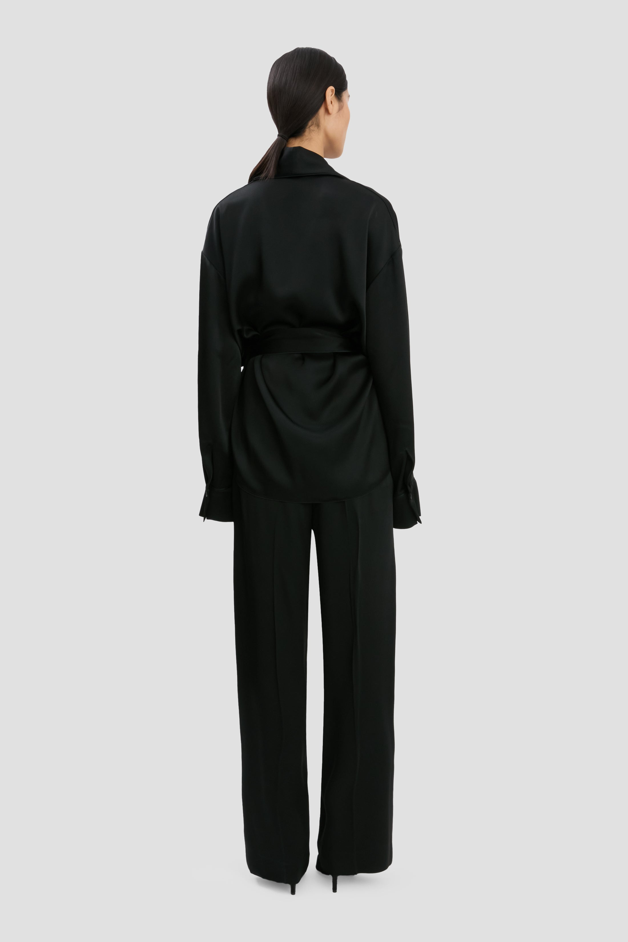 Wide Leg Trouser In Black - 2