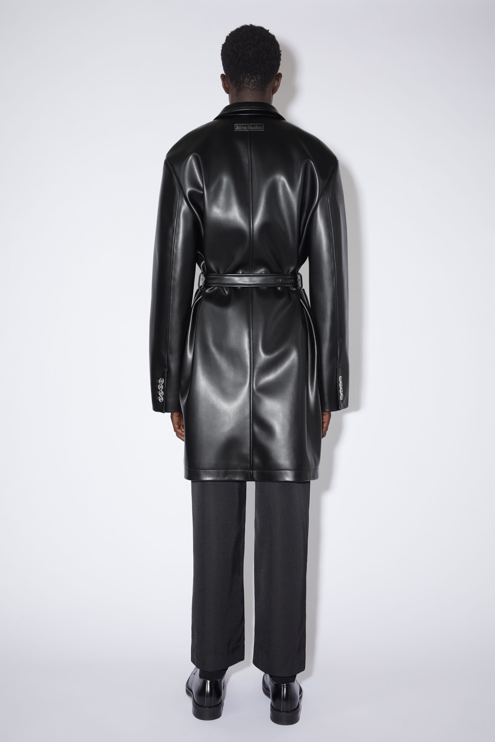 Belted coat - Black - 3