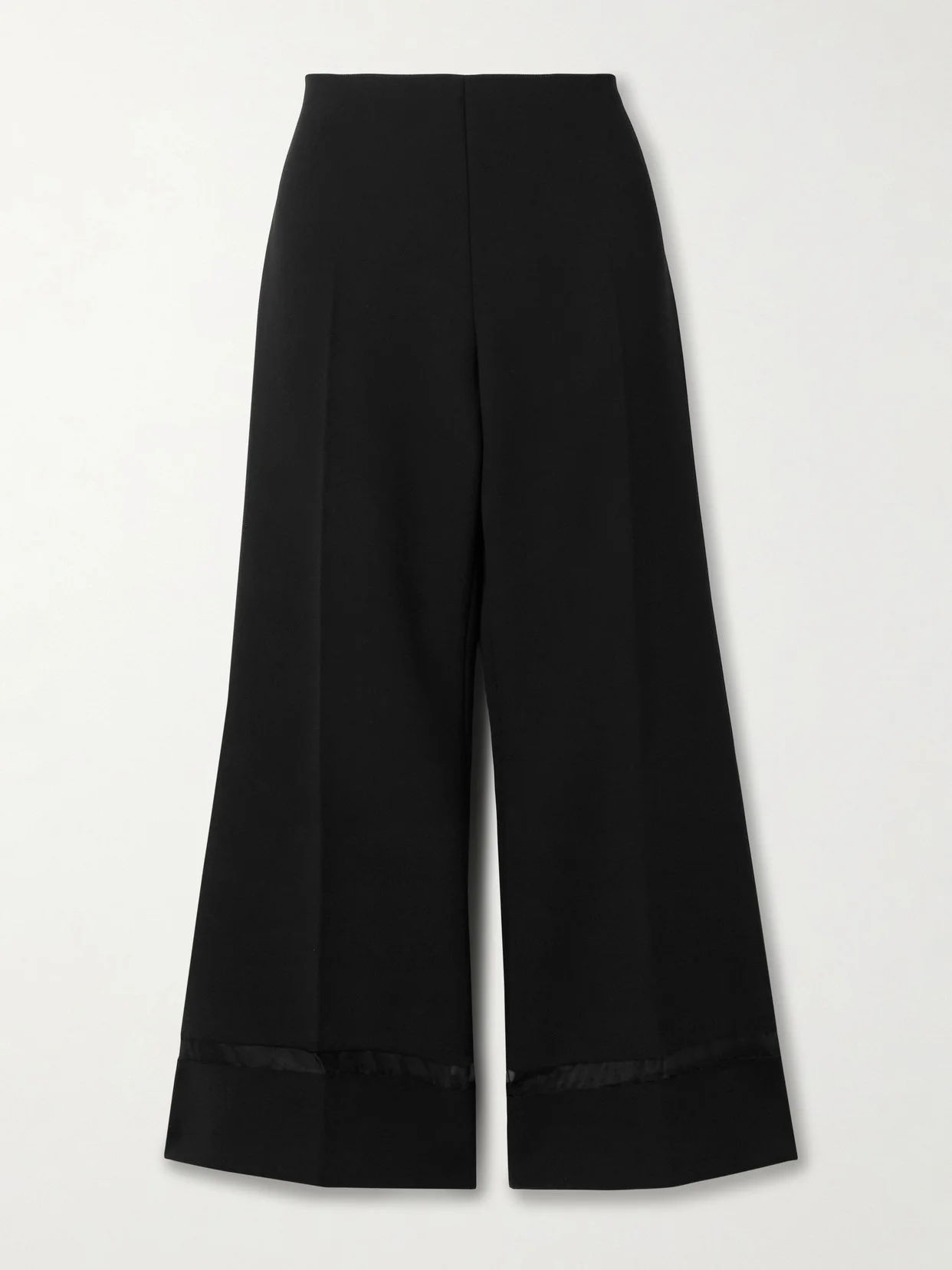 Wallace Organza-trimmed Crepe Wide-leg Pants - 1