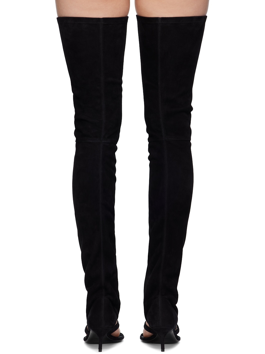 Black Stretch Suede 55 Tall Boots - 2