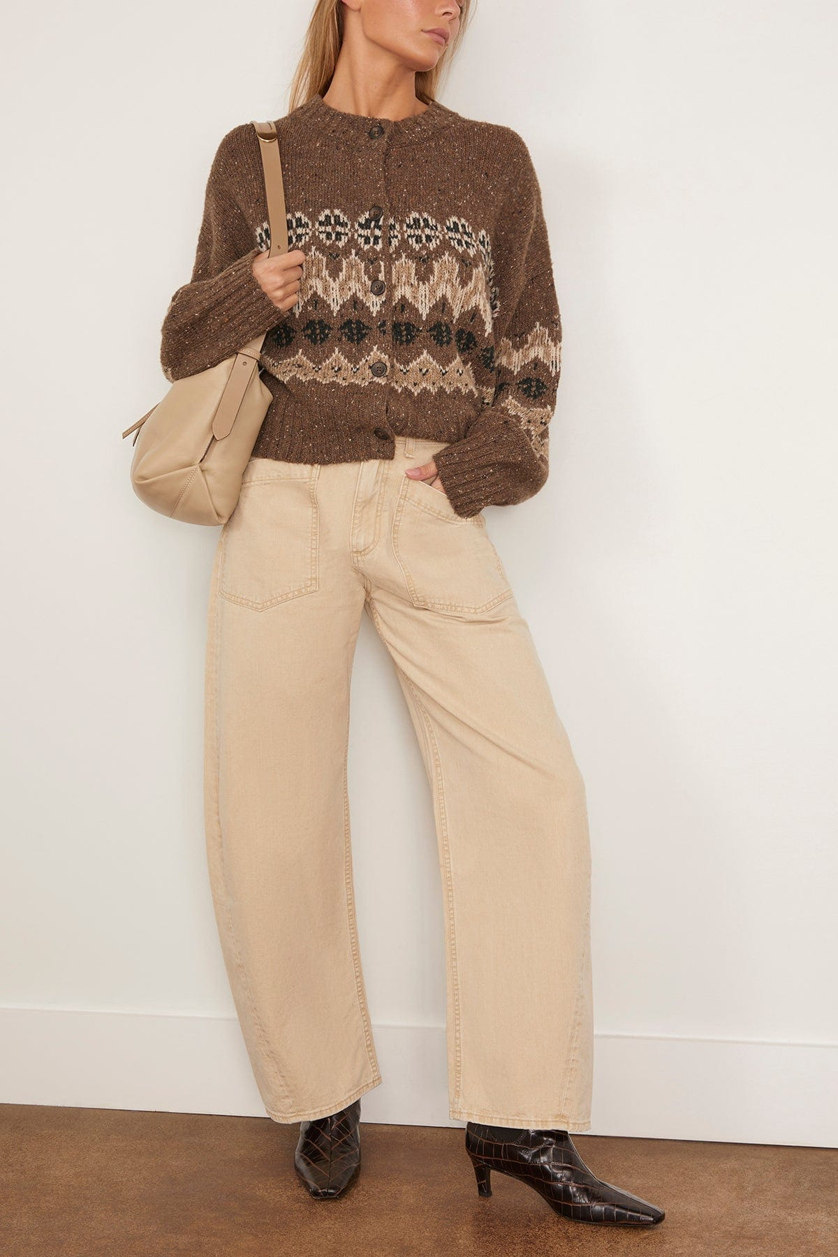 Cammie Sweater in Oak Moss Fairisle - 2