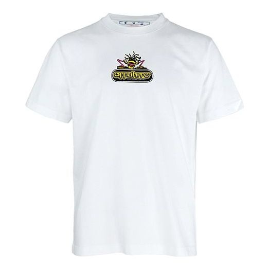 Off-White Logo Alphabet Printing Arrow Short Sleeve White OMAA027S22JER0130132 - 1