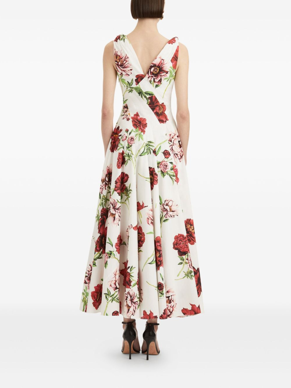 floral V-neck maxi dress - 4