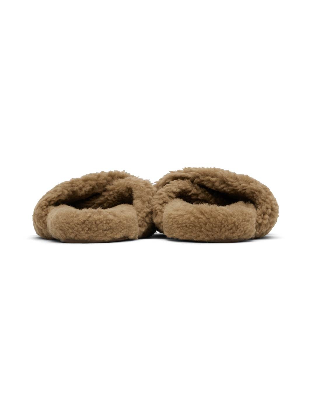 Tan Curly Merino Slippers - 2