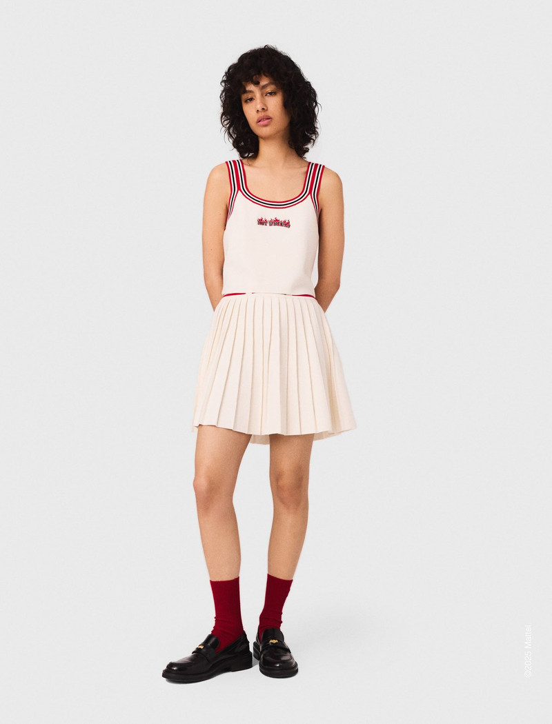 maje Mini pleated knitted skirt outlook