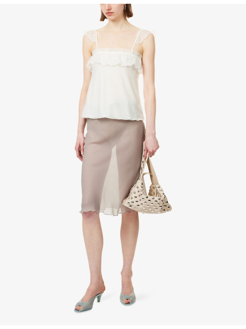 gimaguas Meredith Lace-Trim Jersey Top outlook