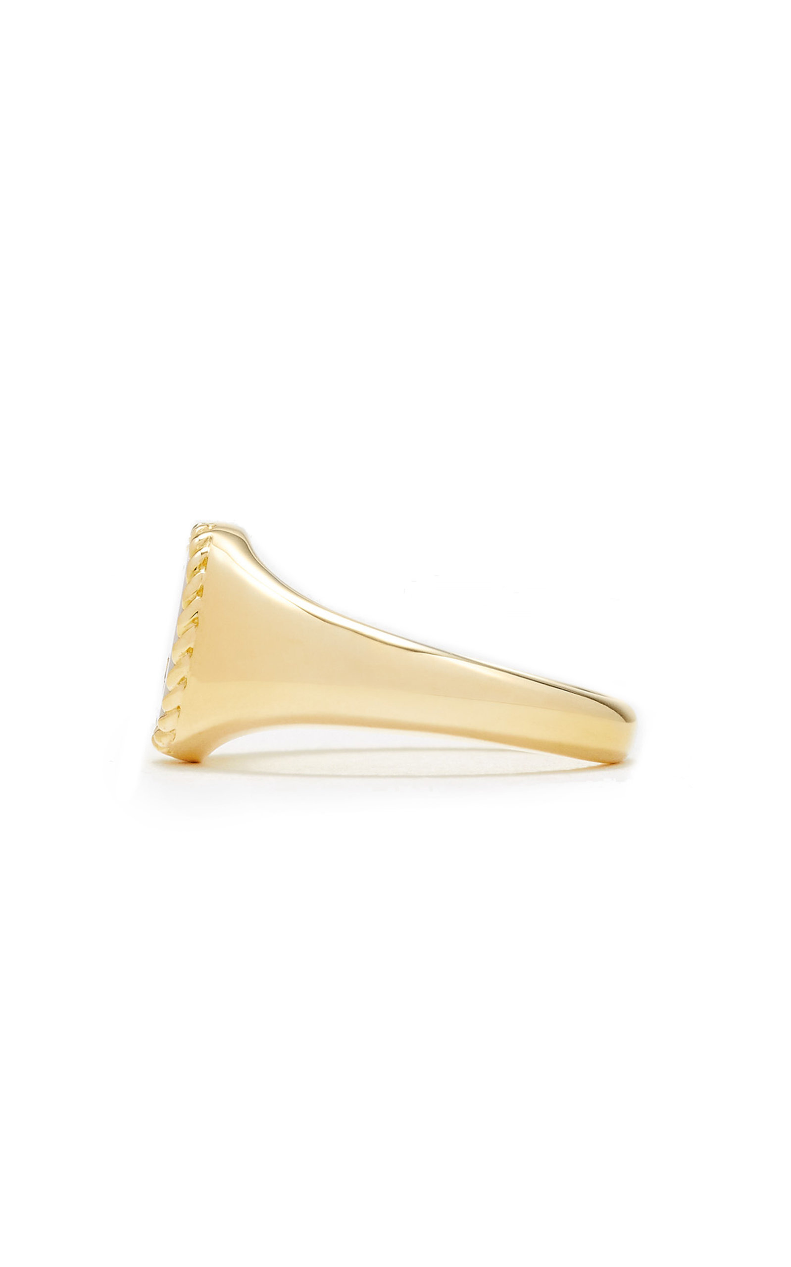 9K Yellow Gold Signet Diamond Ring yellow - 4