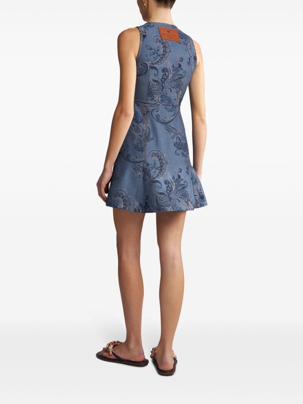 denim jacquard mini dress - 3