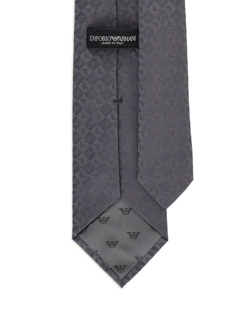 EMPORIO ARMANI logo-jacquard silk tie outlook
