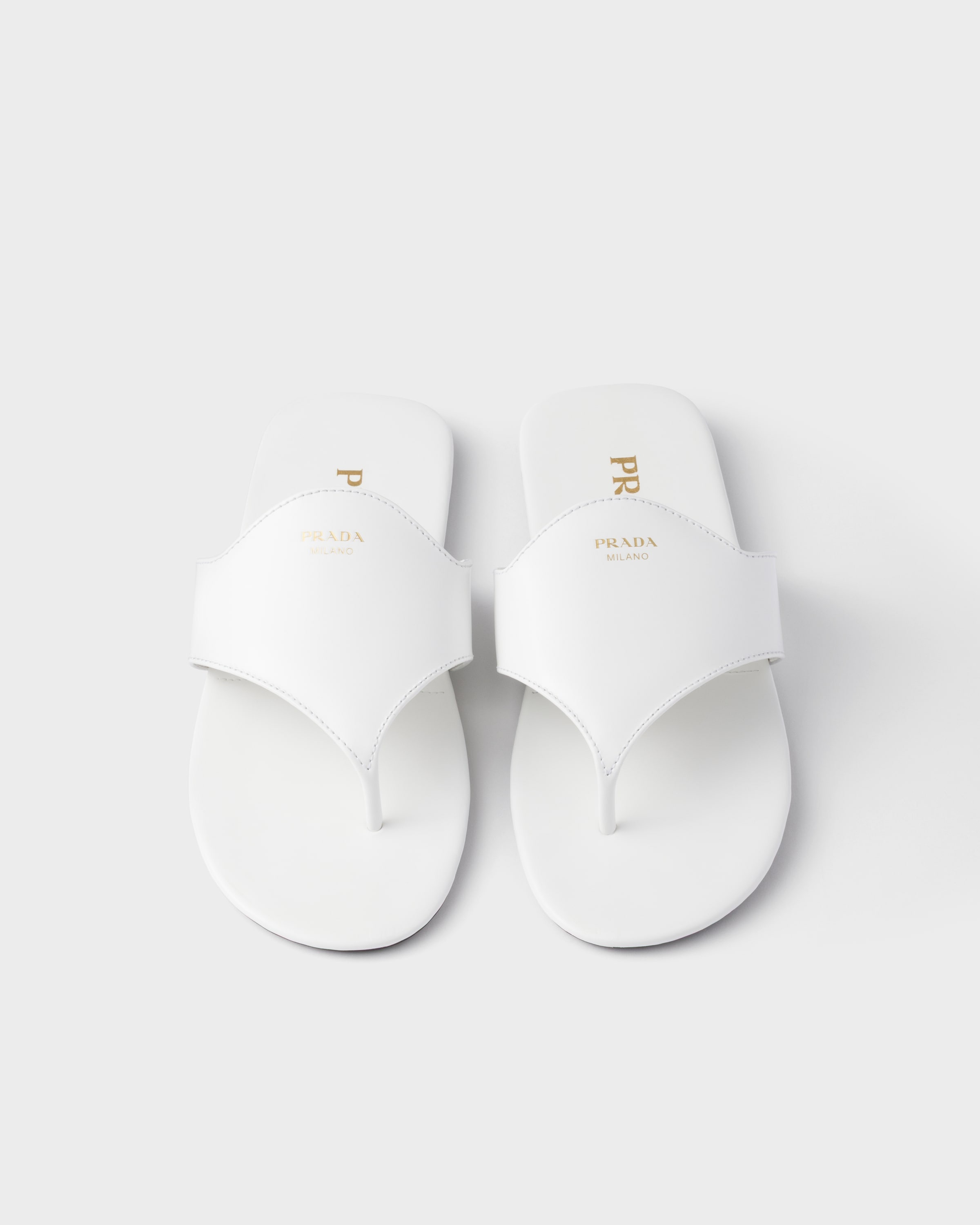 Brushed leather thong sandals - 3