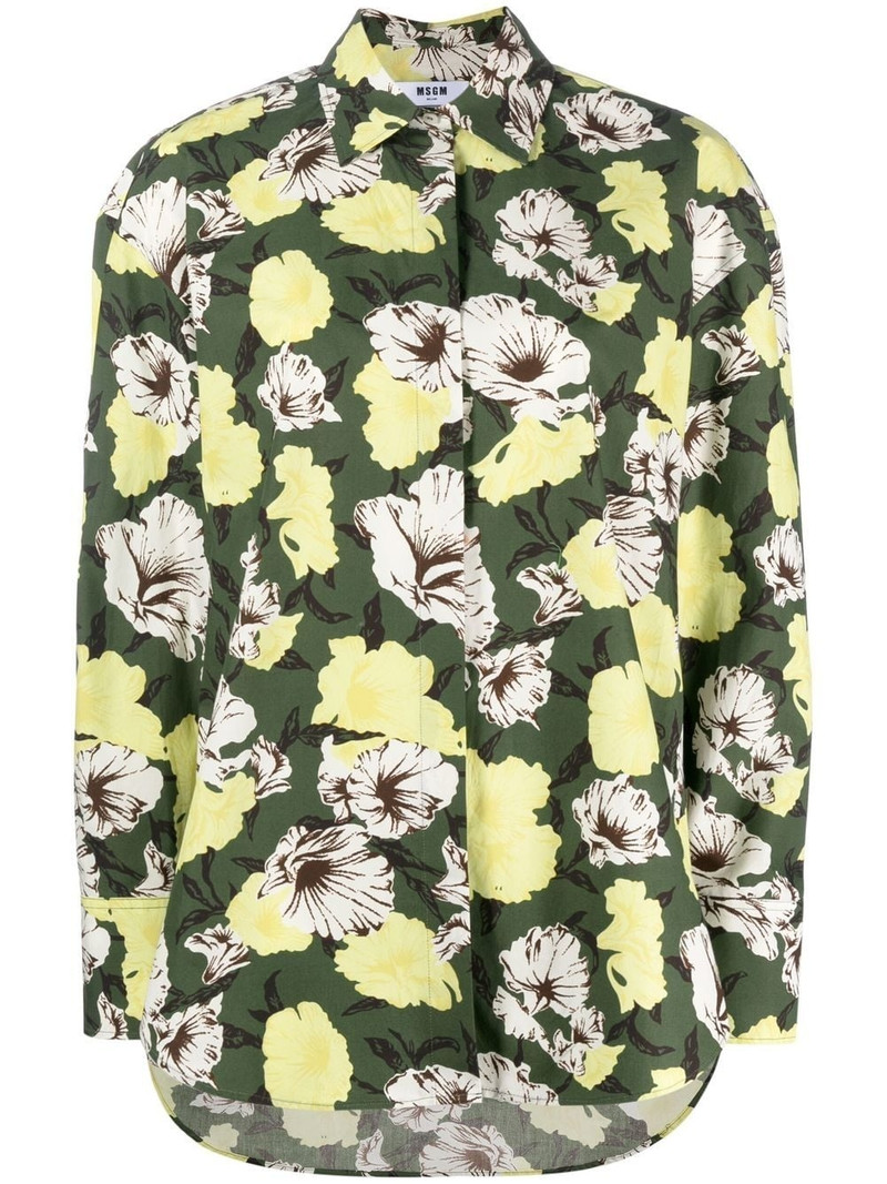 floral-print long-sleeve shirt 1