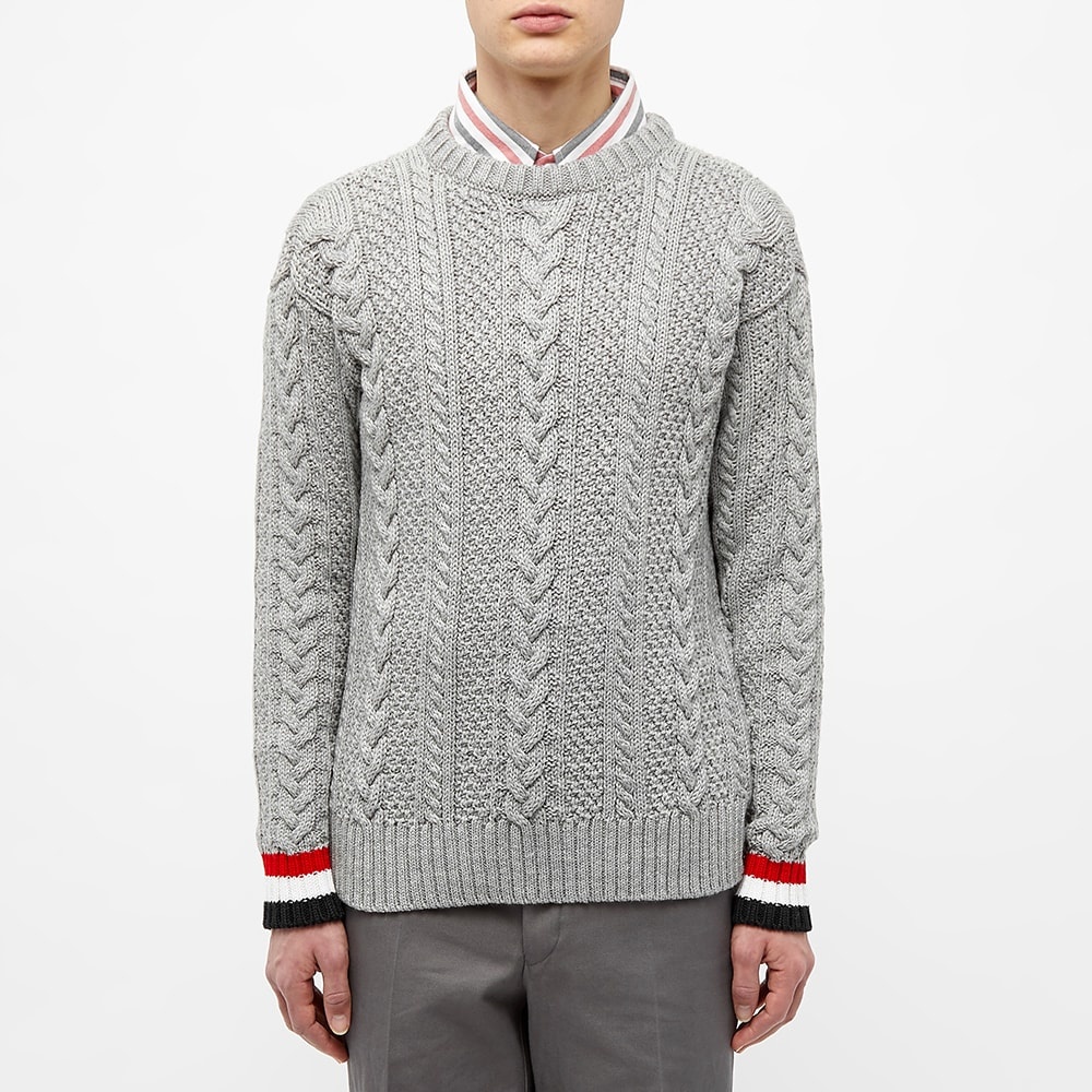 Thom Browne Classic Aran Cable Crew Knit - 4