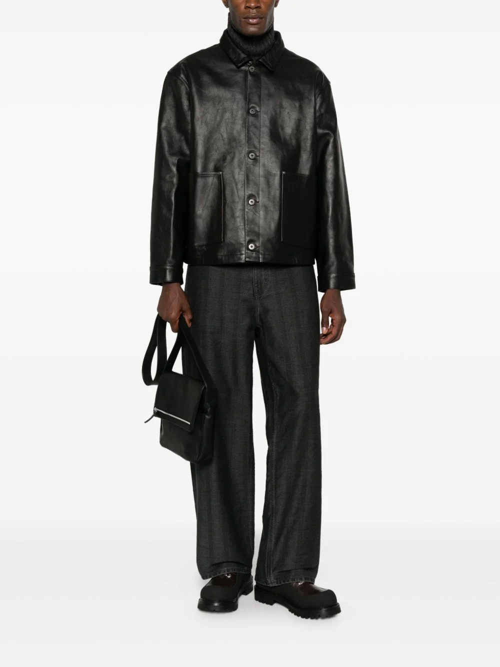 TAIGA TAKAHASHI leather shirt jacket | REVERSIBLE