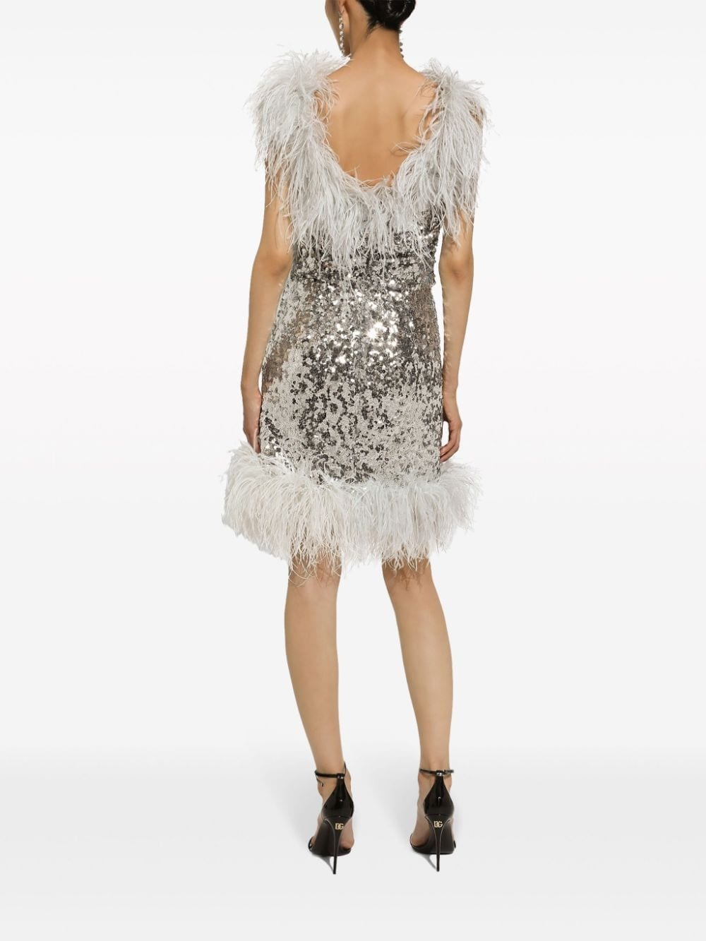 sequinned wrap minidress - 4