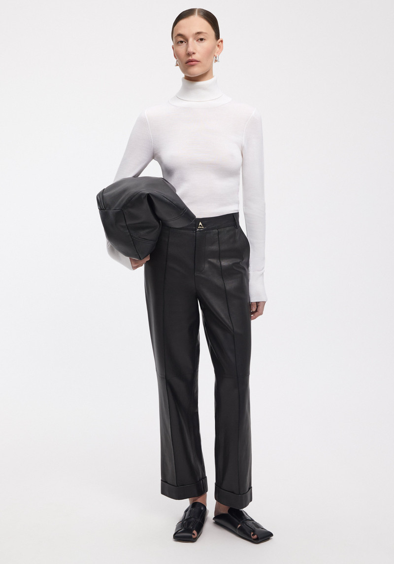 ZIMA Leather cuffed pants 3