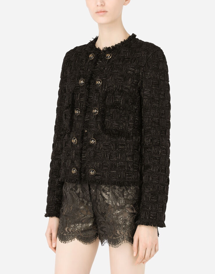 Lamé jacquard Gabbana jacket with cabochon DG buttons - 4