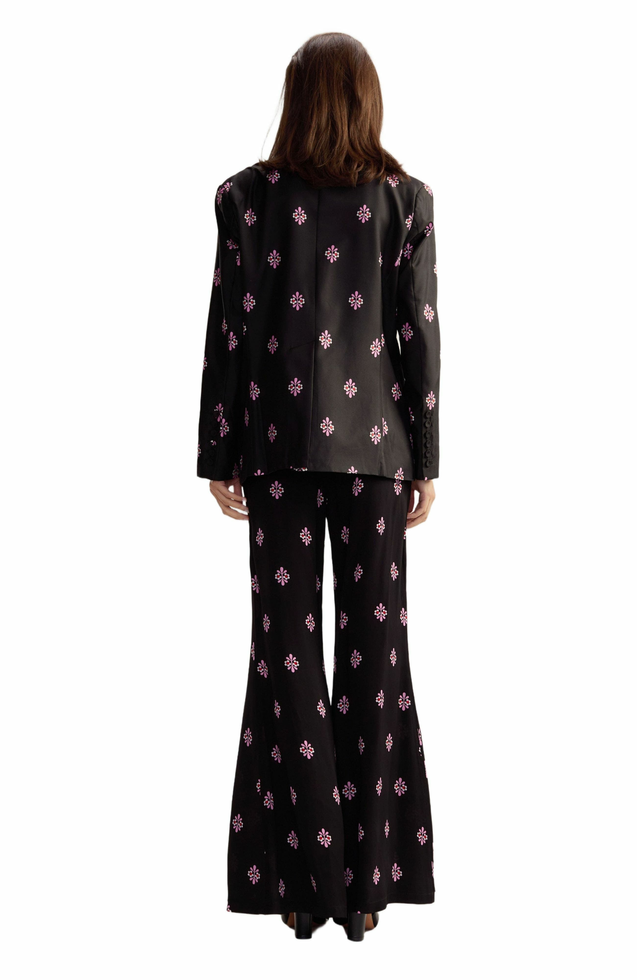 Cynthia Rowley Blake Silk Twill Blazer in Black Multi at Nordstrom - 3