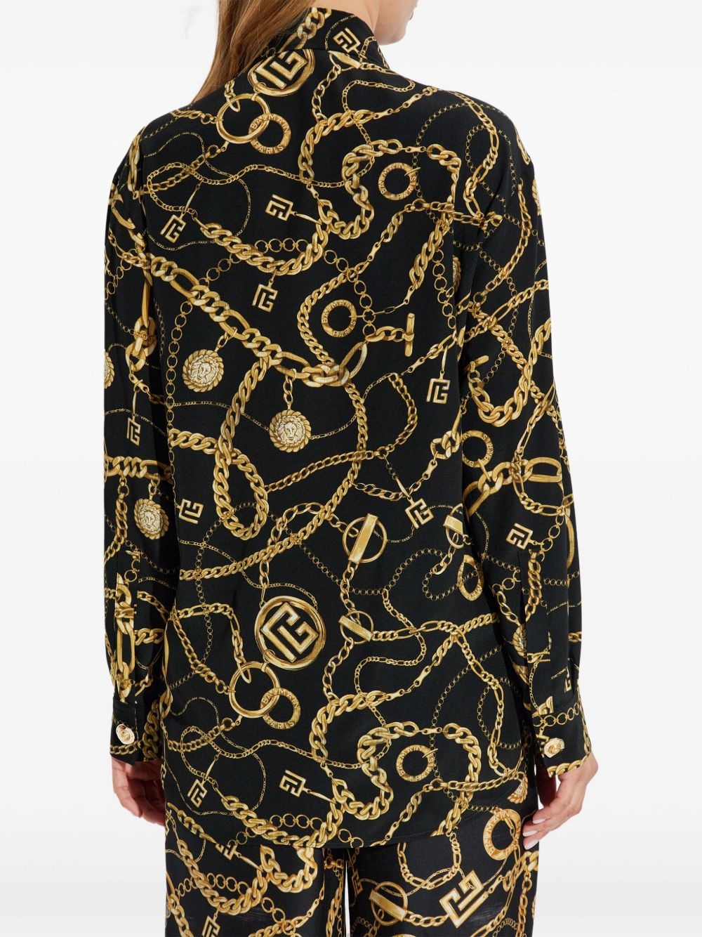 chain-print button-up shirt - 4