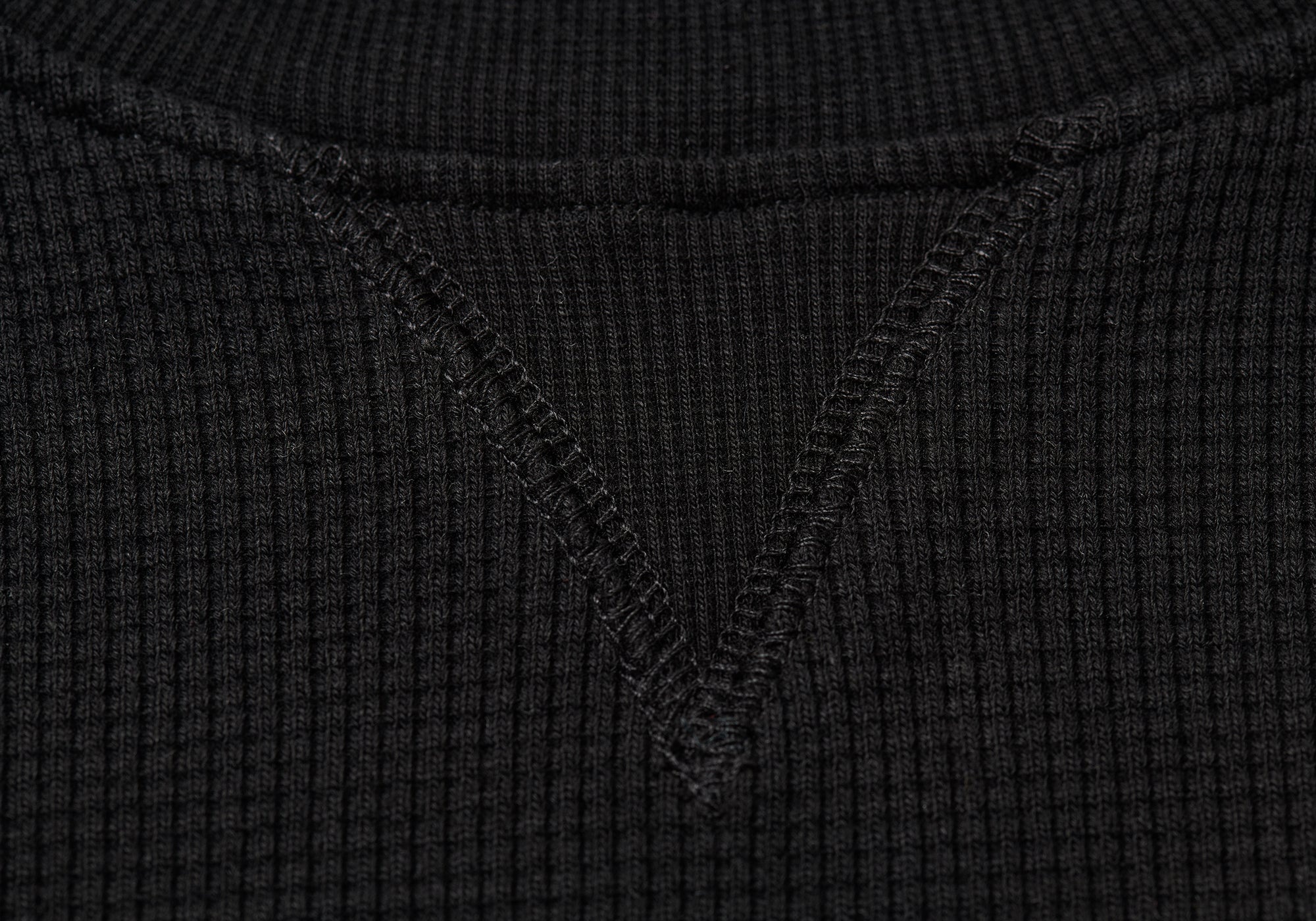 WAFFLE LONGSLEEVE BLACK - 3