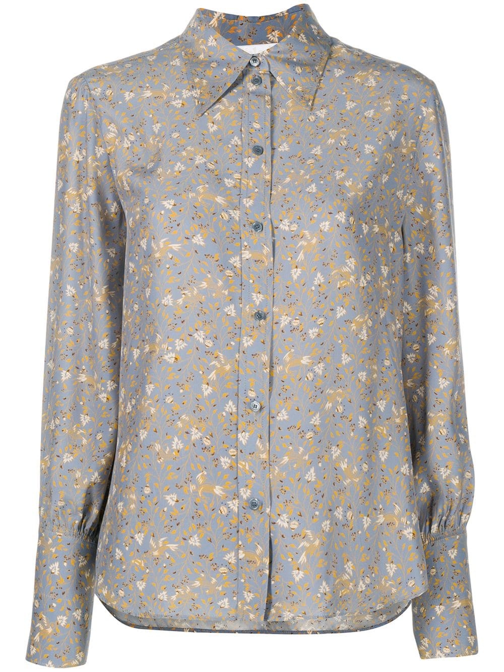 floral print silk shirt - 1