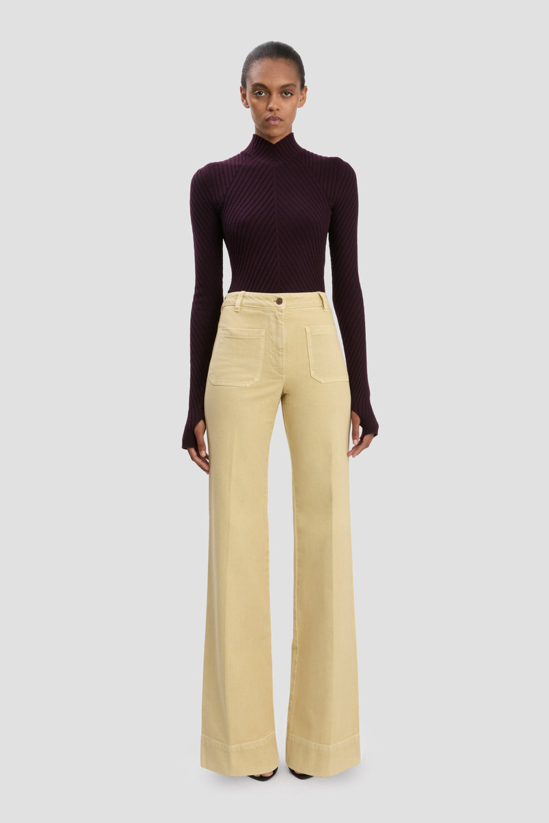 Victoria Beckham Alina High Waisted Jean In Butter Yellow outlook