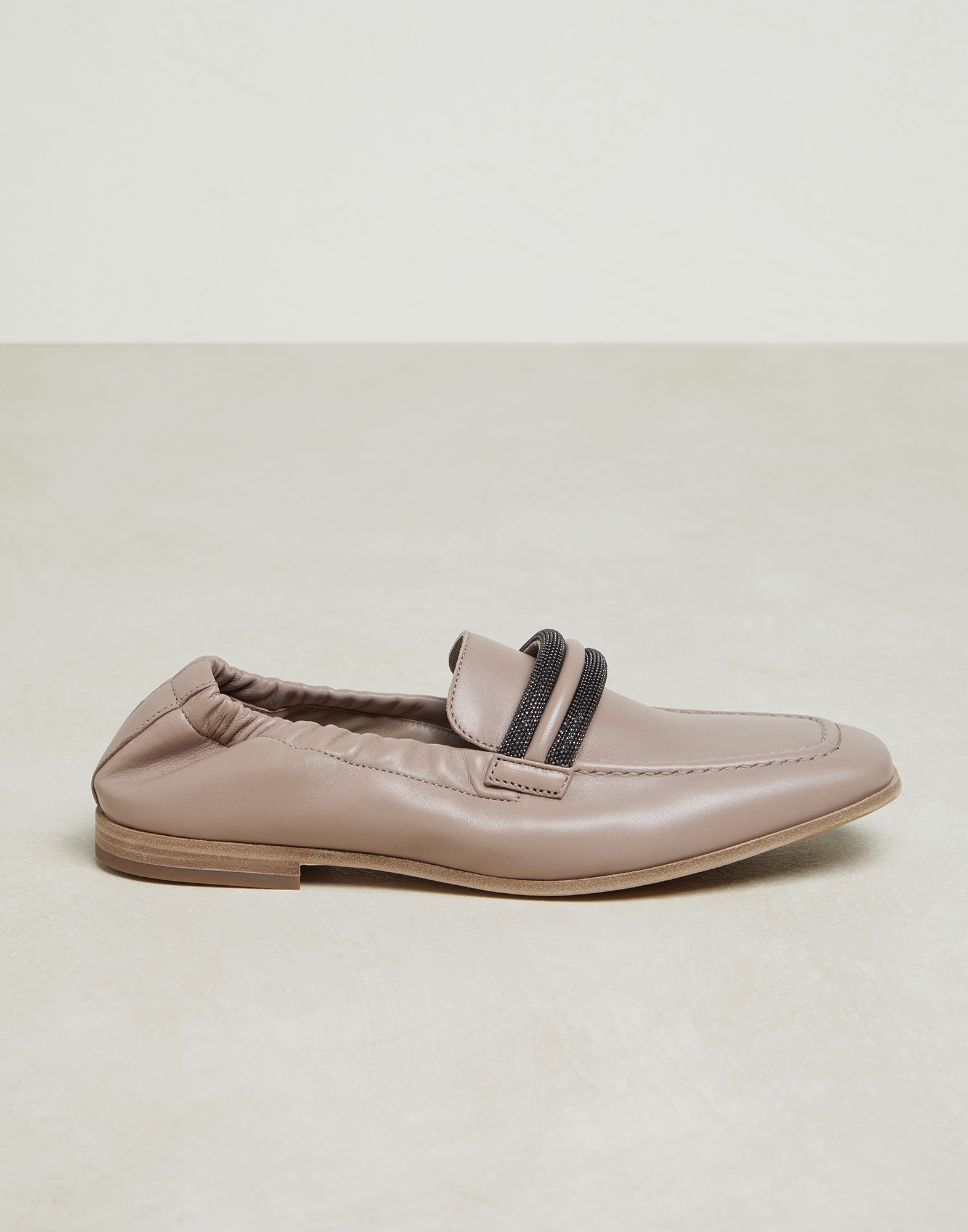 Nappa leather penny loafers with precious bands - 1