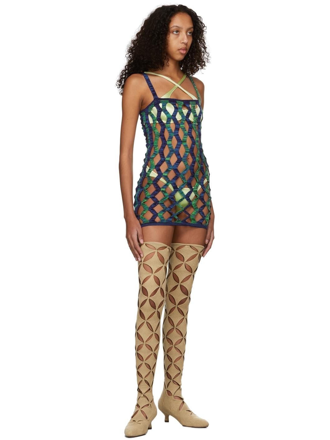 ISA BOULDER Blue & Green Nest Tank Dress | REVERSIBLE