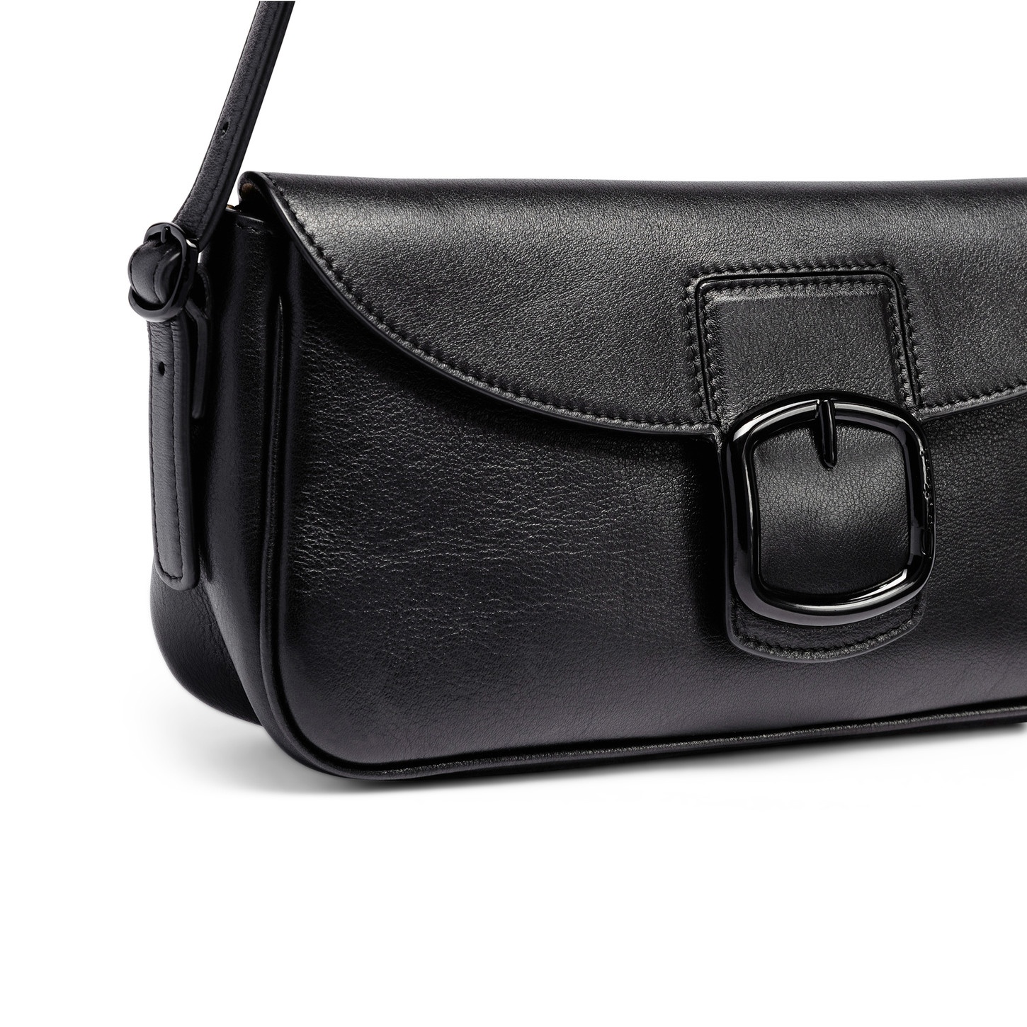 Black leather shoulder bag - 4