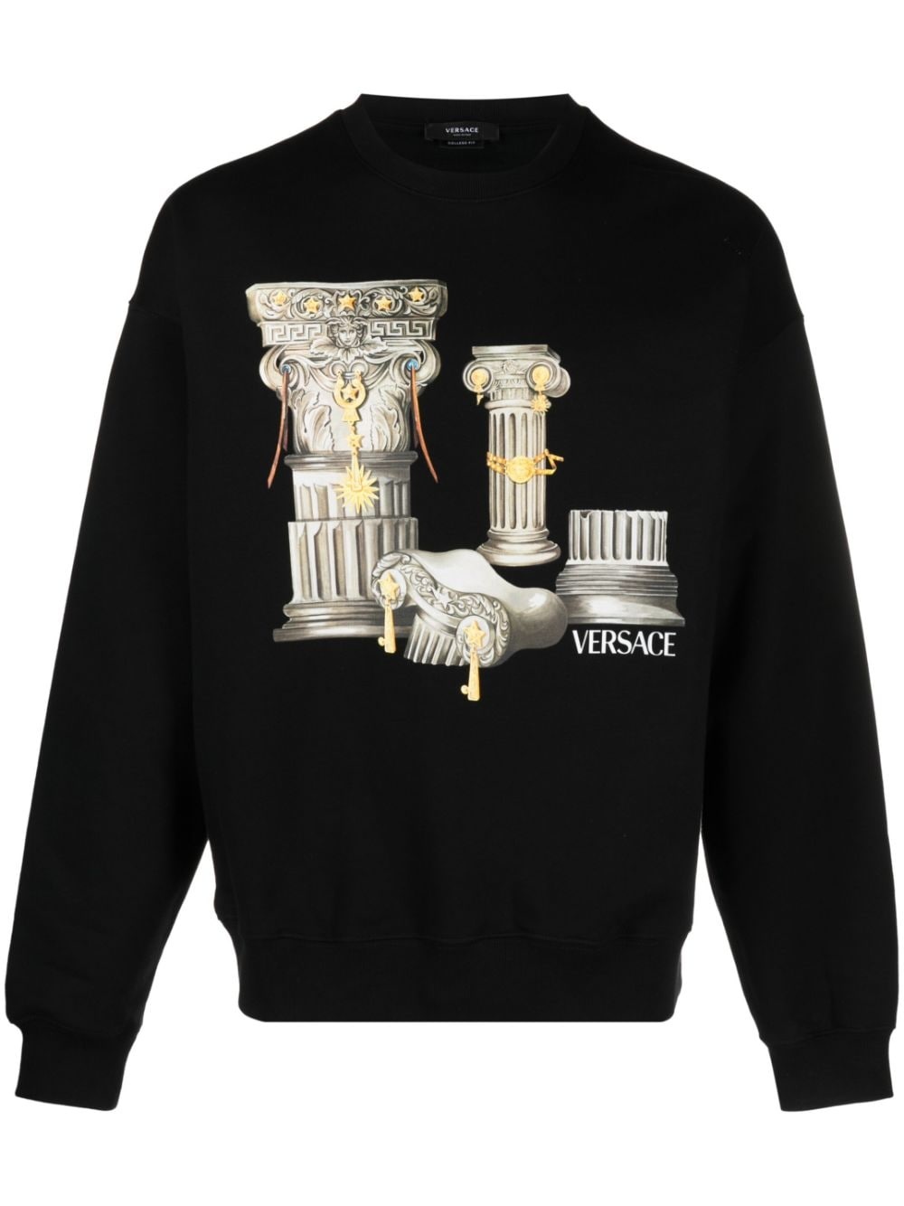 Columns-print cotton sweatshirt - 1