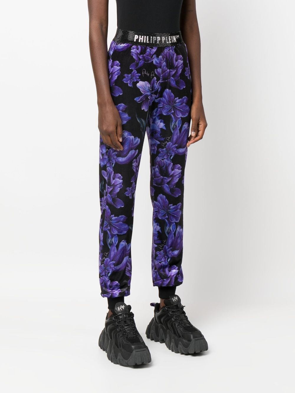 floral-print logo-appliqué track pants - 3