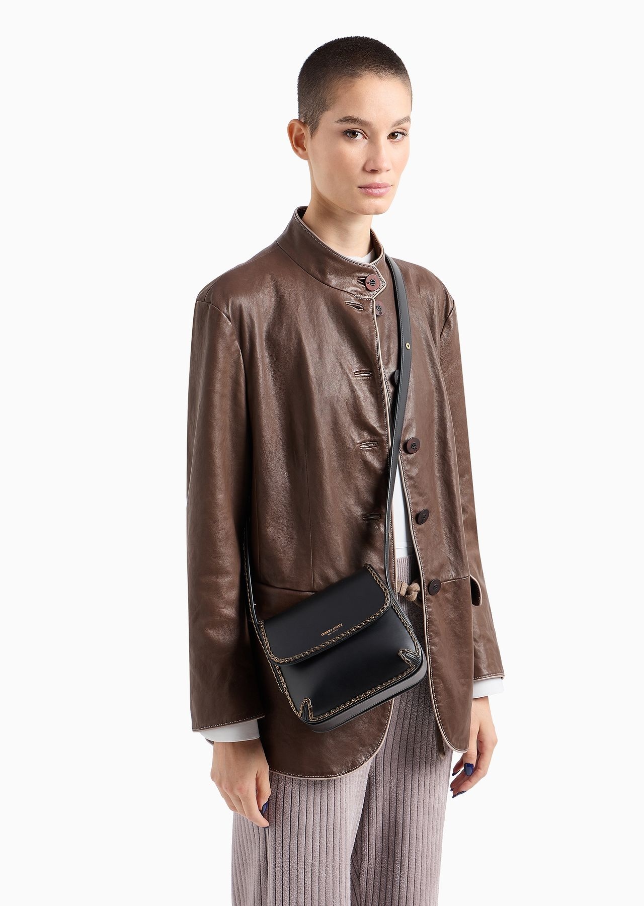La Prima leather bag with threading - 7