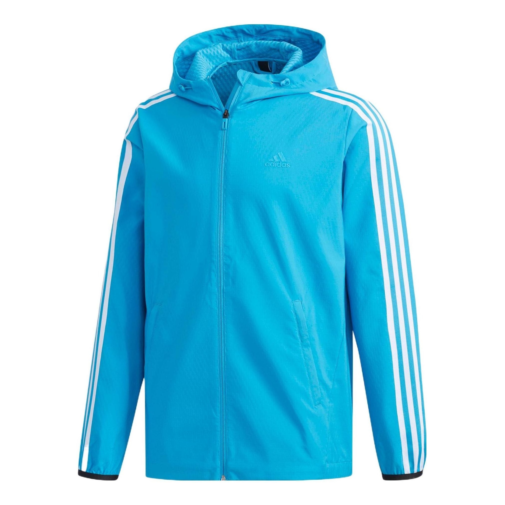 Men's adidas Stripe Athleisure Casual Sports Hooded Jacket Blue DW4621 - 1