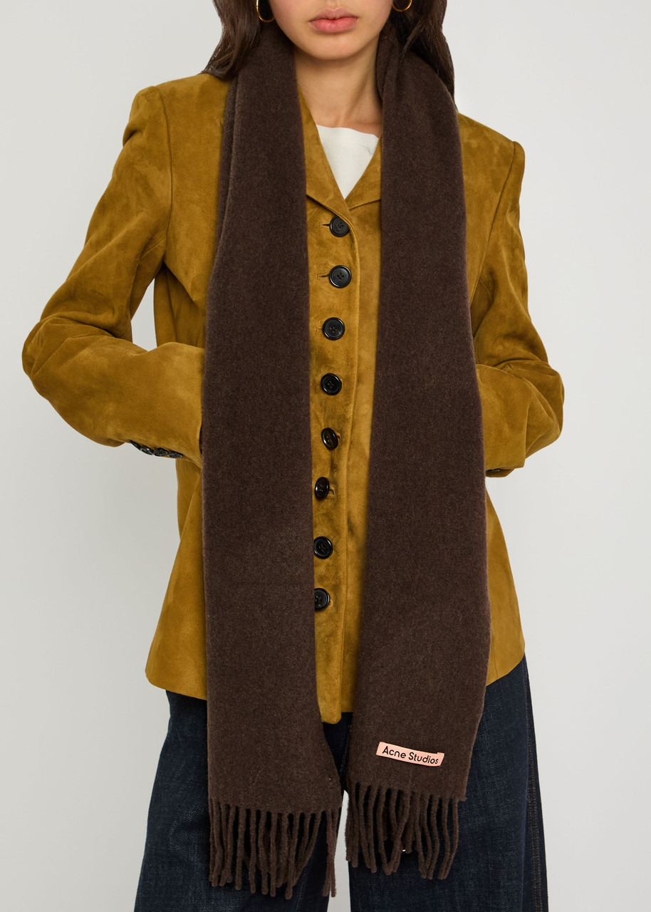Acne Studios Canada Skinny Fringed Wool Scarf - 2