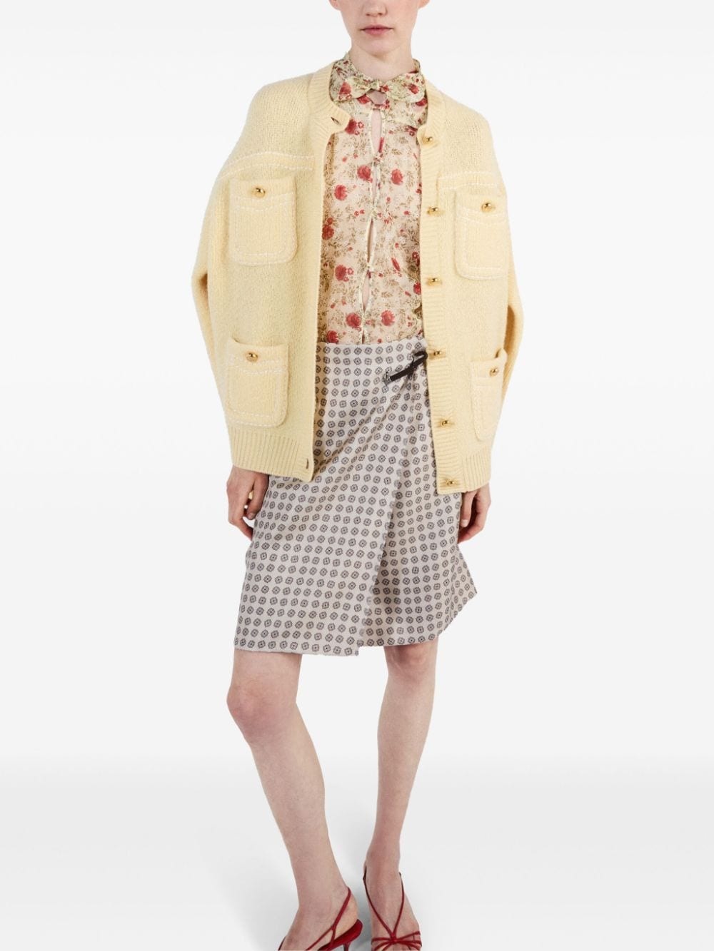 スカート PRADA Twill skirt Prada printed twill skirt | farfetch | REVERSIBLE