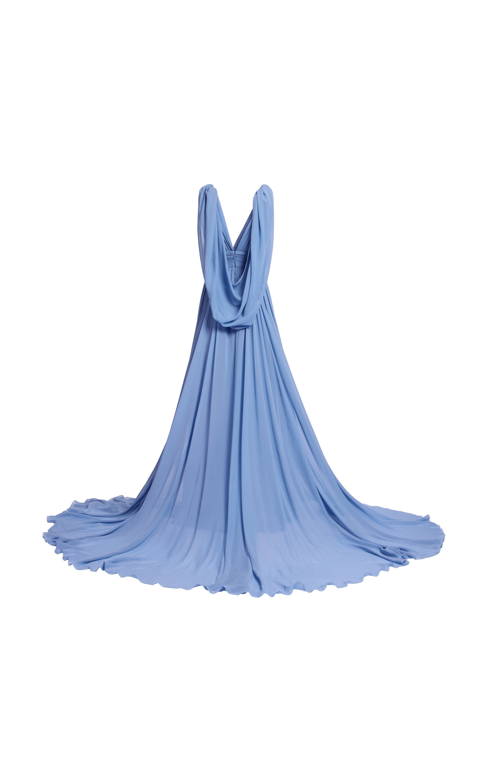 Silk Georgette Maxi Dress blue - 5