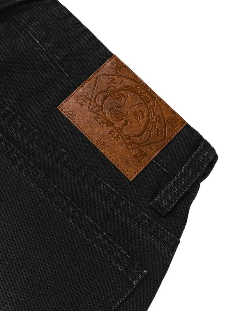 seagull-print paint-splatter jeans 3