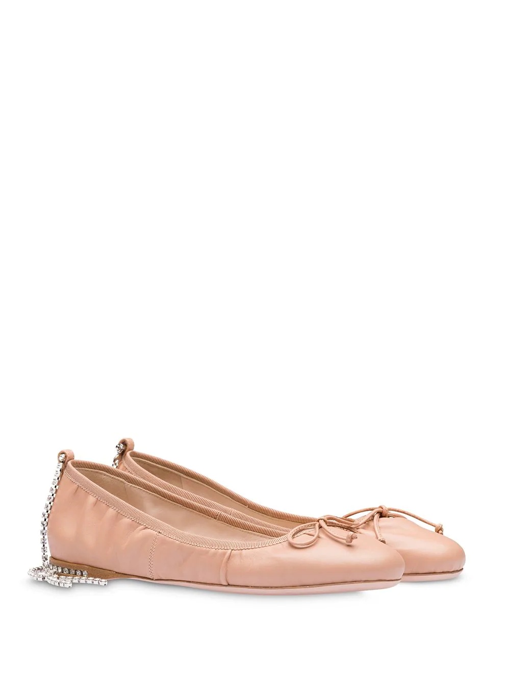 crystal-embellished ballerina shoes - 2