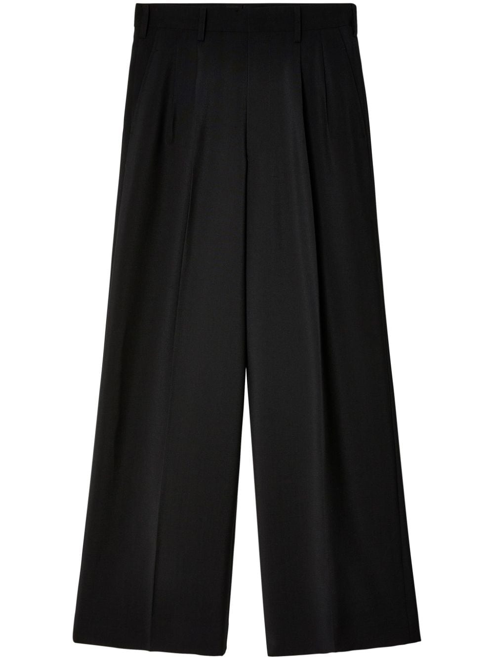 pleated wool-mohair trousers - 1