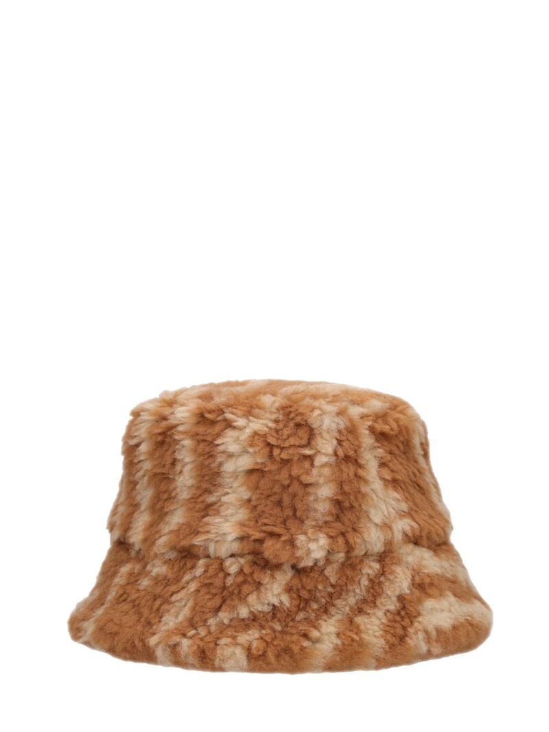 Woodgrain teddy jacquard bucket hat - 4