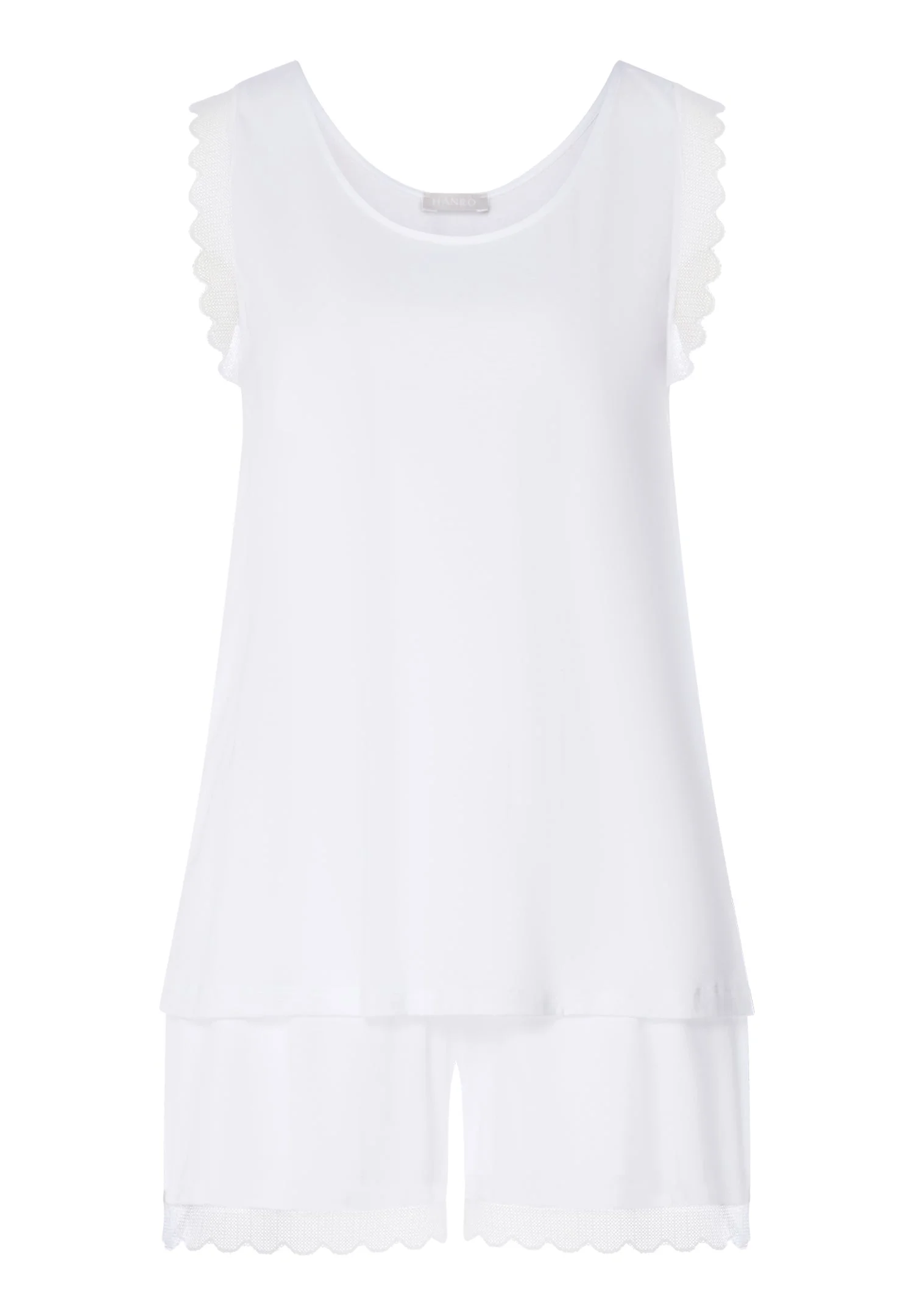 Inaya Scalloped Lace Cotton Pajama Set - 1
