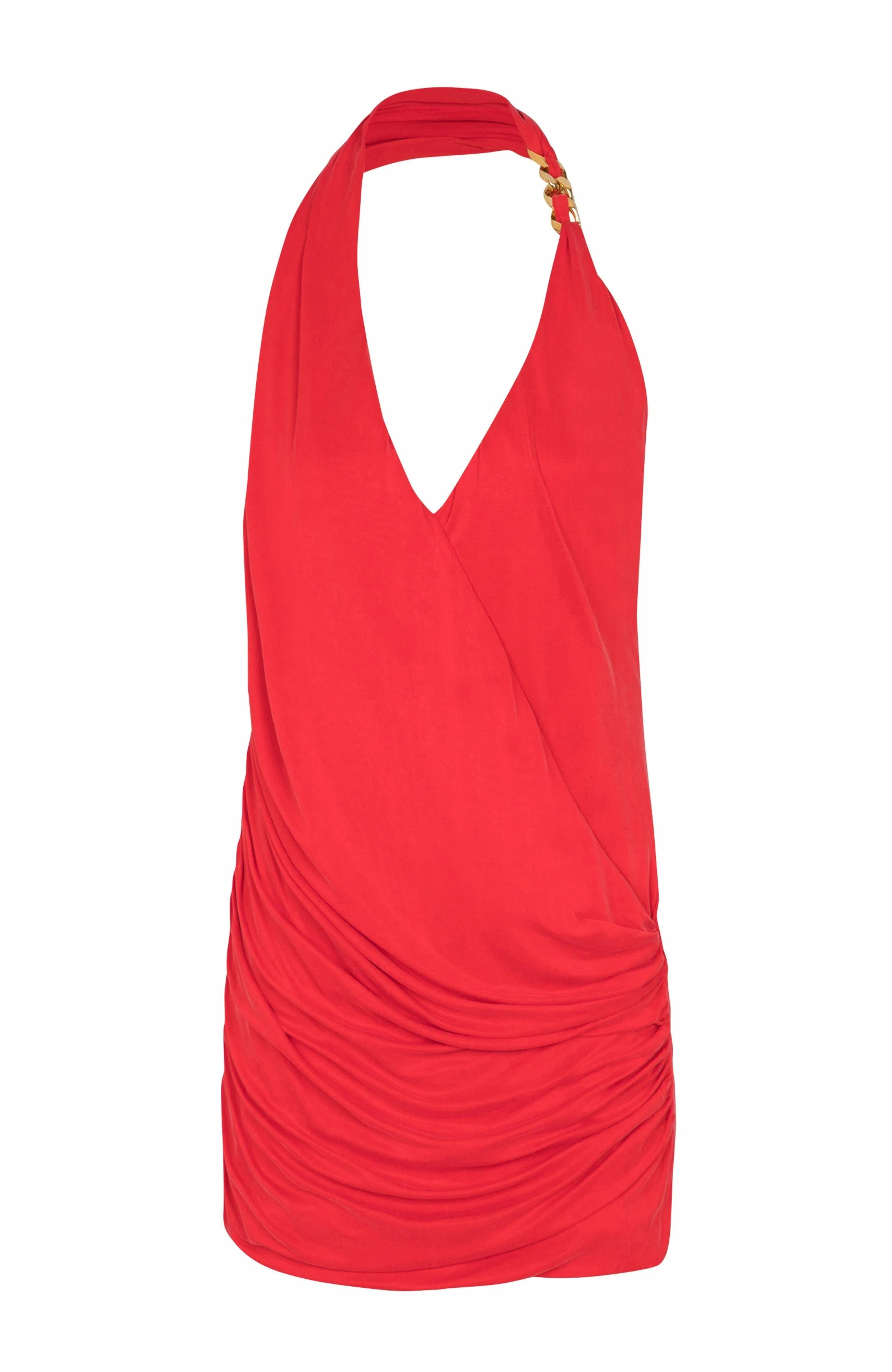 Balmain Draped jersey halterneck dress in Red at Nordstrom - 1
