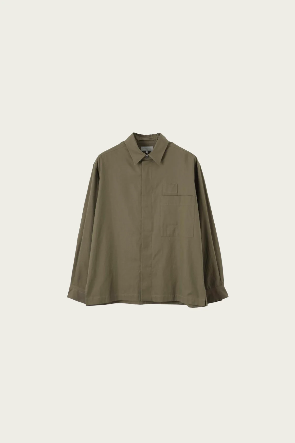 Two Pocket Shirt - Dark Khaki Yarn Dyed Cotton Twill - 1