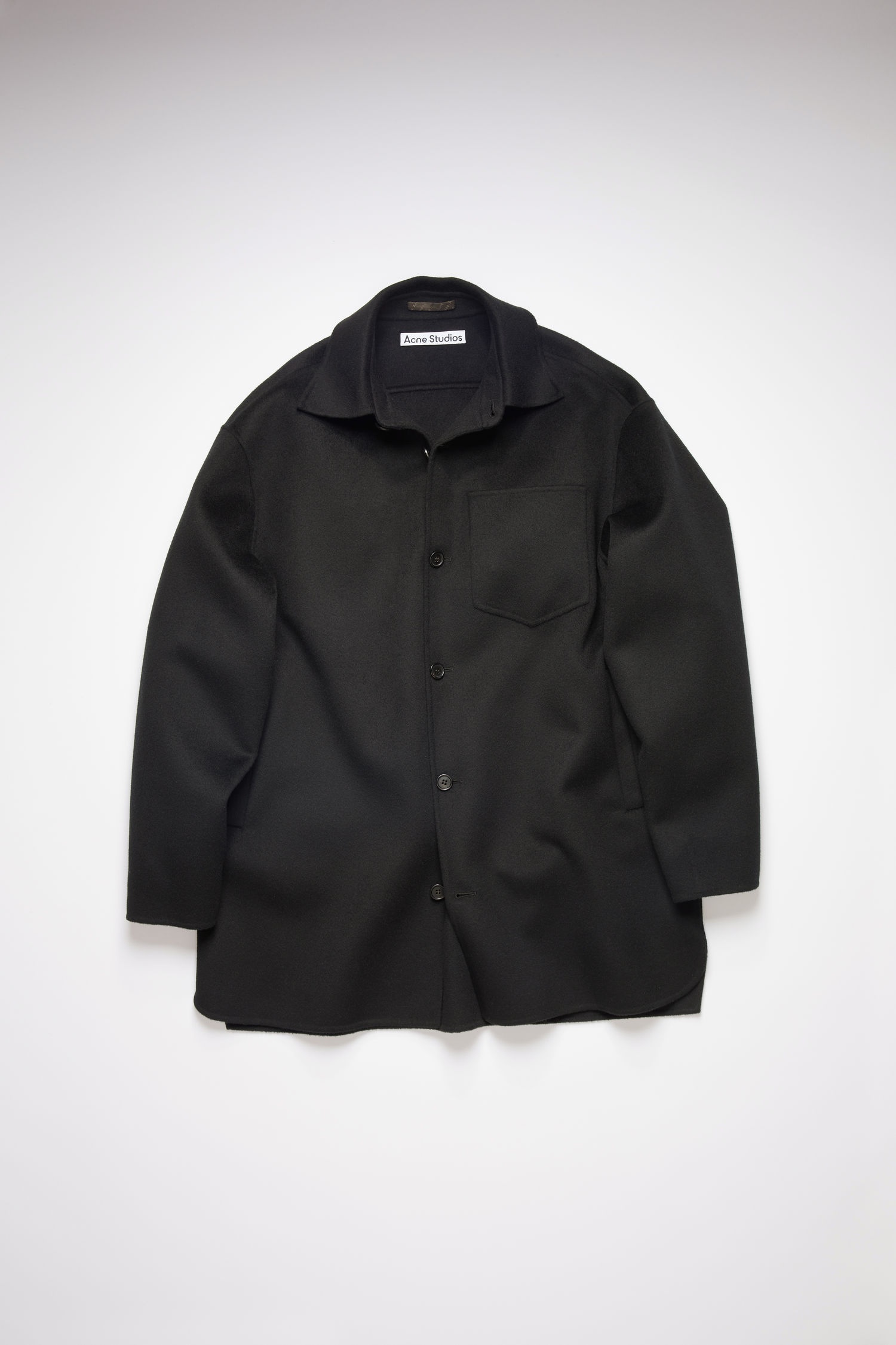 Wool shirt jacket - Black - 4