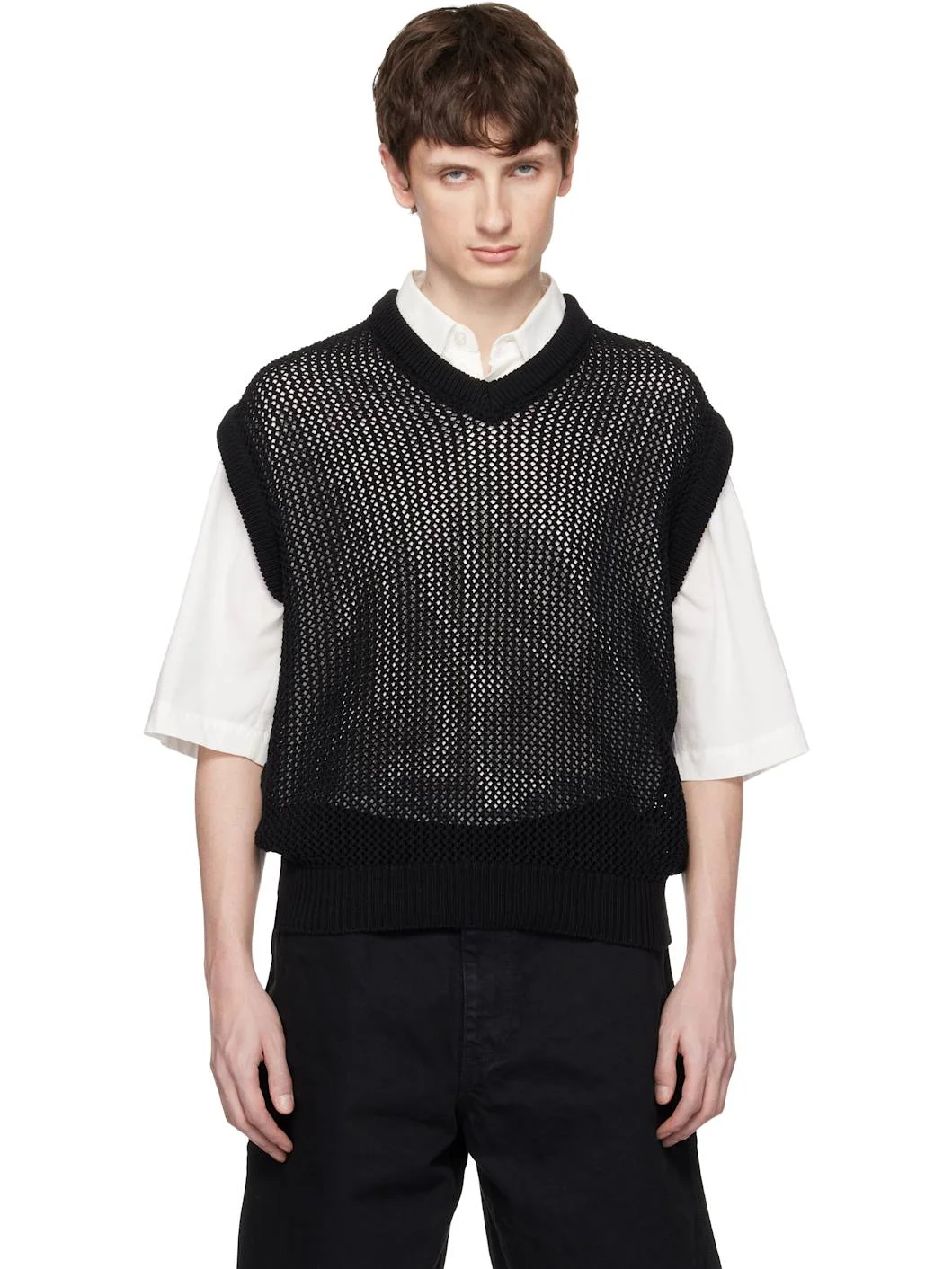 Black Knitted Vest - 1
