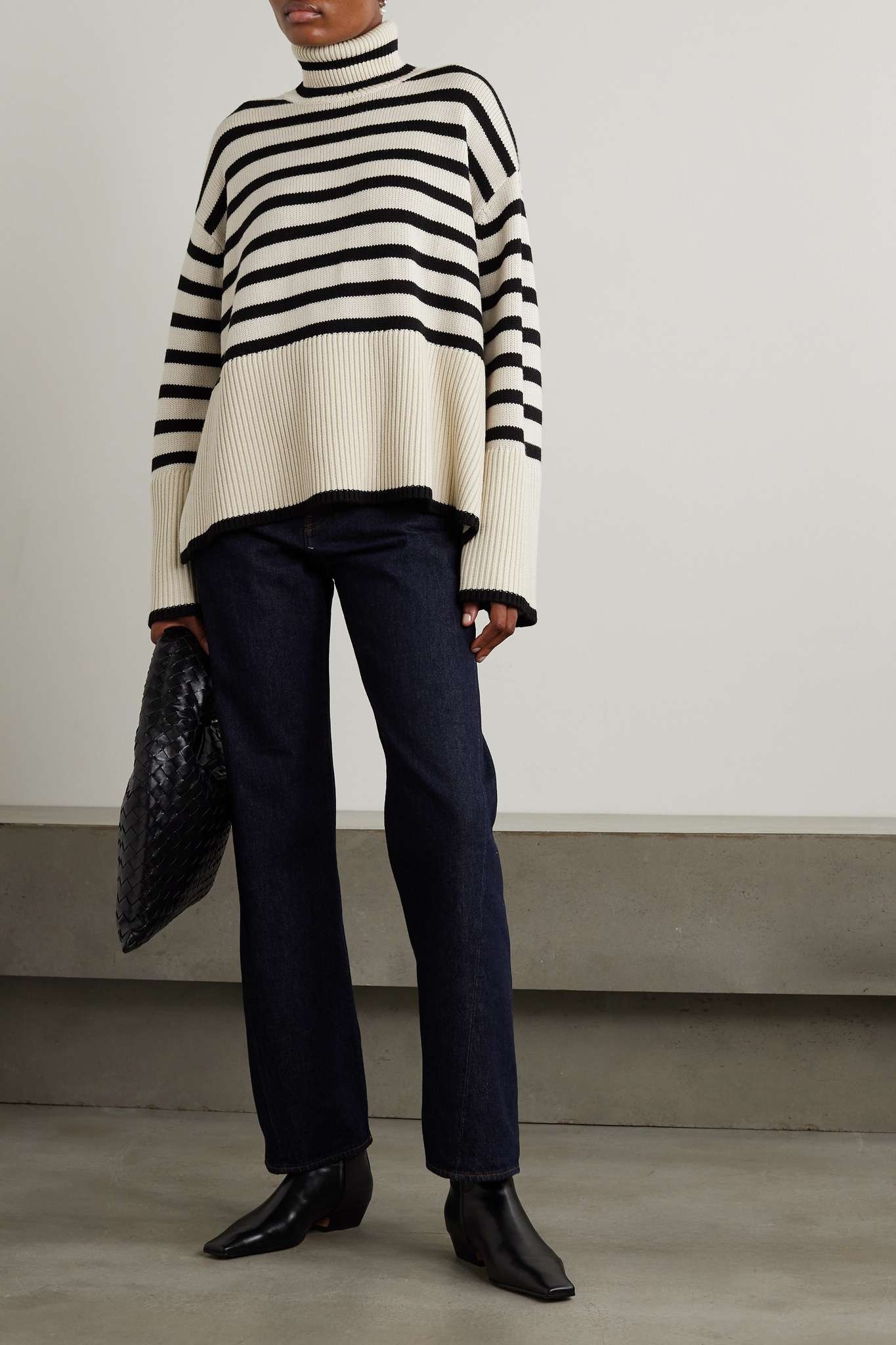 Striped wool-blend turtleneck sweater - 2